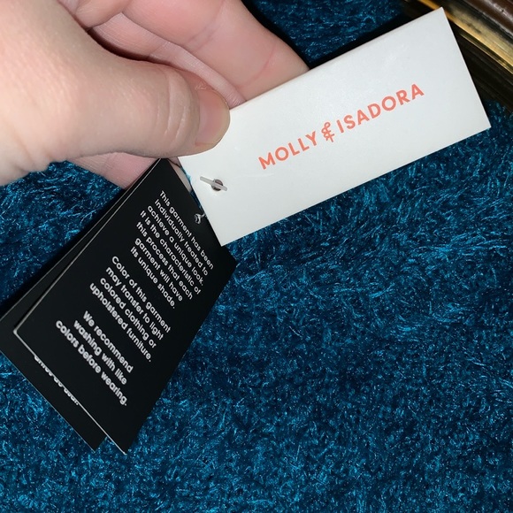 Molly & Isadora Vita Turtleneck Fuzzy Knit Pullover Sweater In Dark Teal - Picture 14 of 16